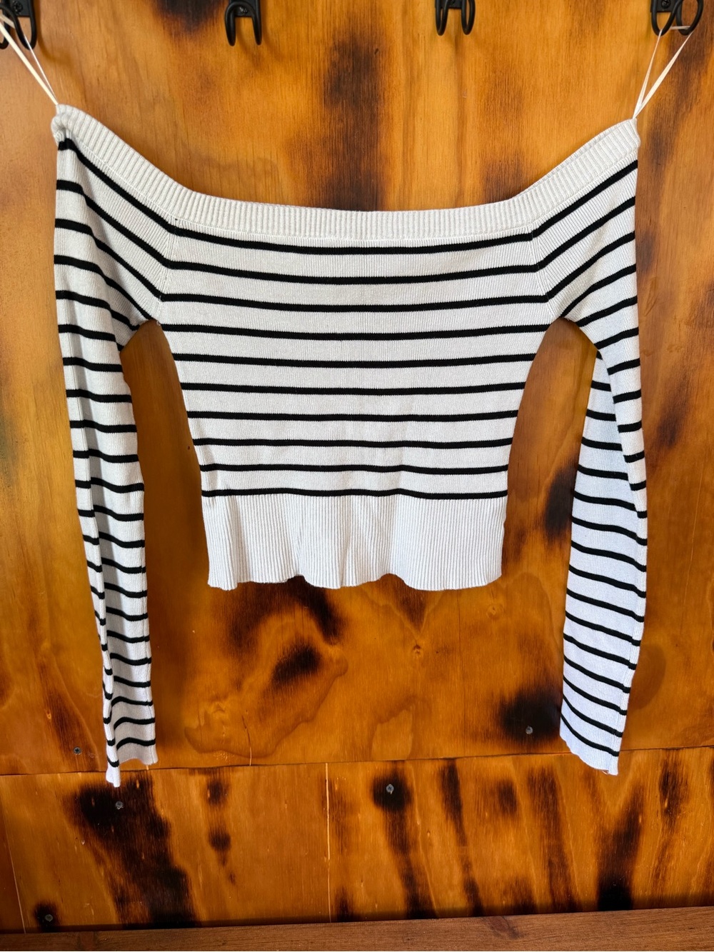 Charlotte Russe Black & White Striped Knit Top